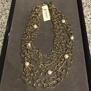 Versona Gold Link & Pearl Necklace